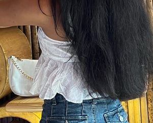 Chic White Ruffled Camisole Top