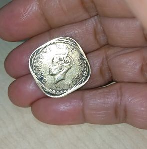 2 Annas 1943 George VI King Emperor Bombay Mint
