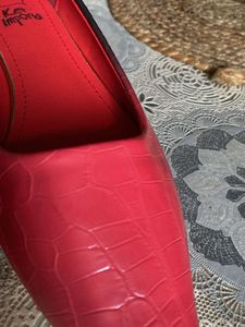 Red &amp; Black Croc Print Ballerinas