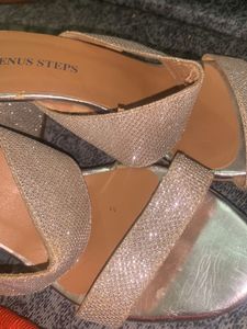 Sparkly Gold Flat Sandals