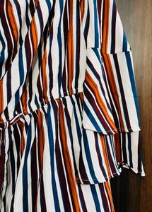 Striped Off-Shoulder Ruffle Top