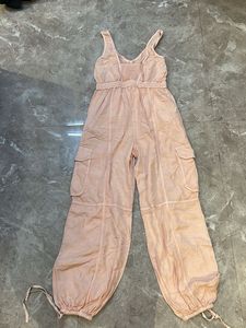Light Pink Cargo Jumpsuit