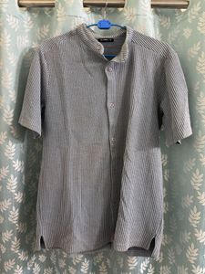 Zudio Striped Mandarin Neck Shirt