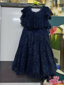 Navy Blue Layered frock  Dress for Girls
