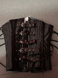 Black Faux Leather Corset