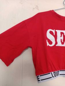 Coral SEED Crop Top