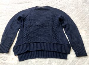 Navy Blue Knit Sweater for women