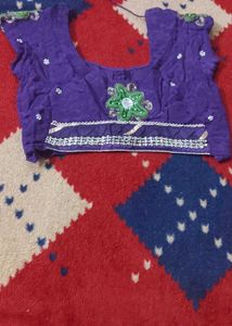 Purple and green ready to wear saree