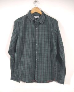 ColorPlus Olive Green Slim Fit Button Down Shirt(Mens