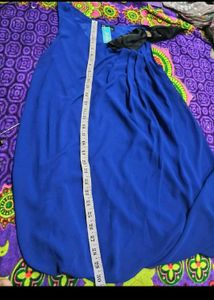 Blue Draped Bow Detail Dress