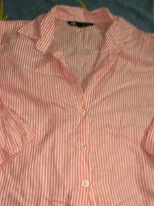Pink Striped Bell Sleeve shirt