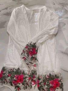 Embroidered Net shrug