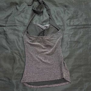 halter neck y2k party top shimmer /pinterest