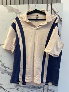 Men's Color Block Polo T-Shirt, L Size