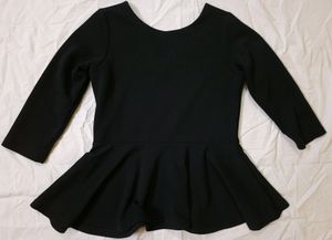 AND WOMEN BLACK PEPLUM TOP