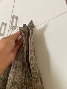Olive Print Pleated Skirt
