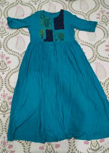 Teal Anarkali Kurta- M 🦚