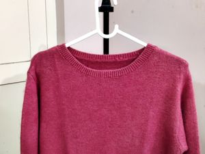 Imported pink long-sleeved sweater dress