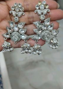 Sparkling Silver-Tone Drop Earrings