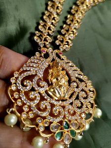 Exquisite Temple Necklace with Lakshmi Pendant