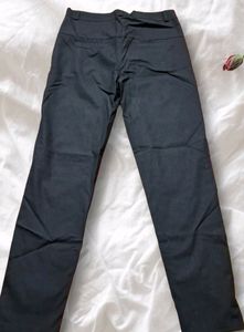 Black cotton formal pant