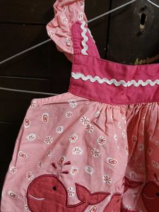 Cute Pink Whale Dress for Baby Girl