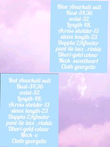 2 Anarkali suit combo (blue &amp;red)