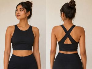 Black Sports Bra with Criss-Cross Back