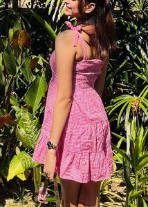 Pink mini tie Dress