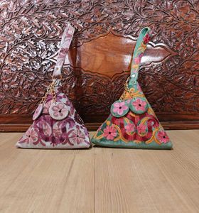 Embroidered Triangle Clutch Bags