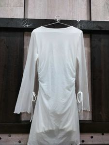 Elegant White Wrap Dress