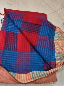 Elegant Red &amp; Purple Striped Saree