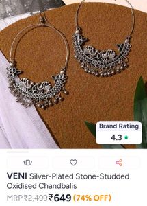 VENI Oxidised Chandbalis