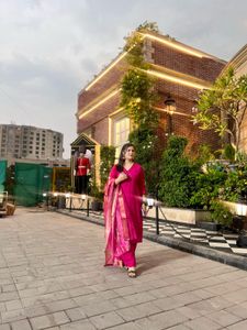 Vibrant Pink Kurta Set with Dupatta