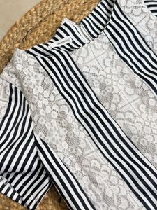 Chic Striped Lace Top