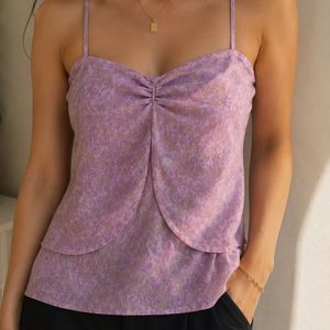 Flowy Lilac Paisley Camisole Top