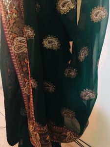 Heavy embroidered saree with Stitched blouse
