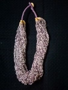 Necklace Beaded Mauve Colour