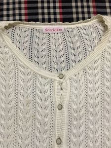 Cream Knit Button-Up Cardigan