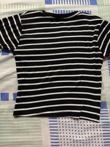 Black and White Striped Top