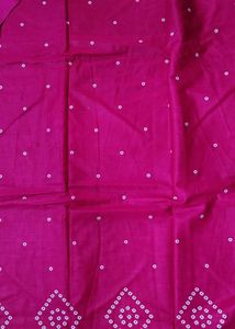Pink Bandhani printed Dress Material
