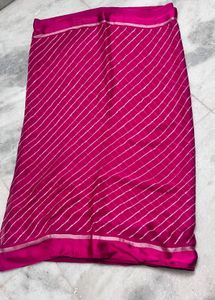 Vibrant Pink Striped Saree