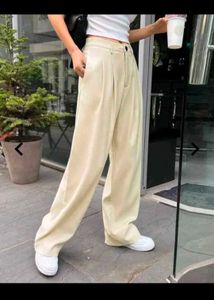 Cream Wide Leg Trousers