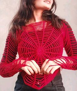 Unique Spiderweb Knit Top