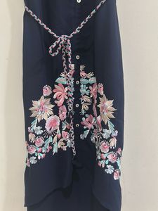 Ateesa Designer Navy Floral Embroidered Suit