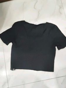 Ribbed Button-Up Crop Top