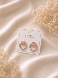 Charming Pink Heart Earrings