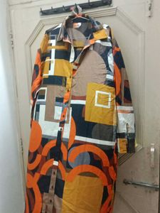 Bold Geometric Print Shirt Dress