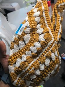 Handcrafted Crochet Tote Bag, Cotton and Jute,