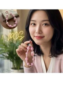 Cute Pink Beaded Hair Tie